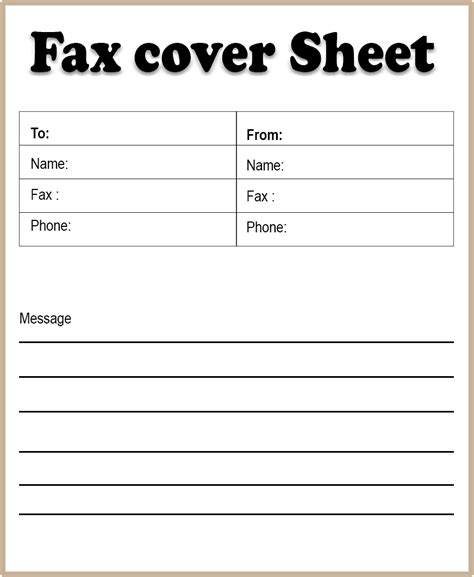 Free Printable Fax Cover Sheet Template Download - Military And Veteran