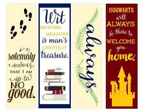 Printable Bookmarks Harry Potter