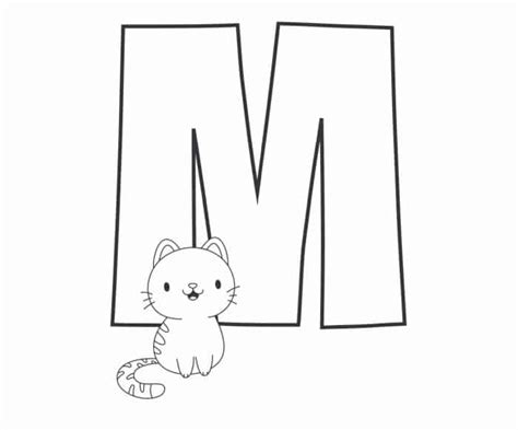 Printable Bubble Letters Cat And Dog Letter M