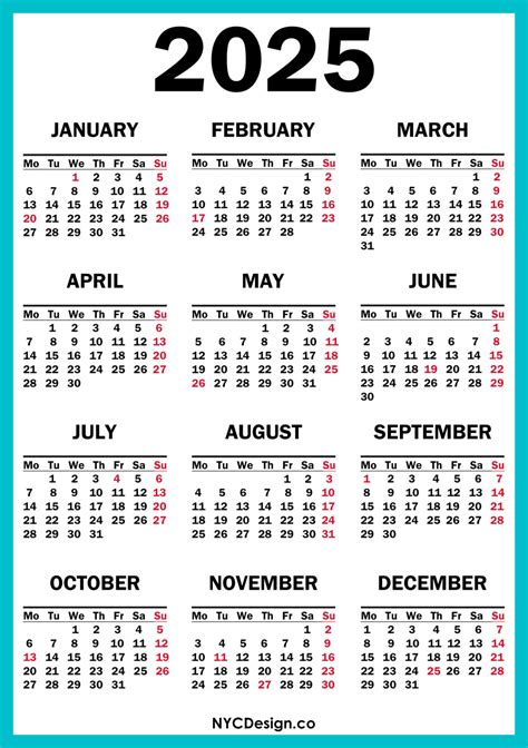 5 Free Printable Calendars 2025 with Holidays