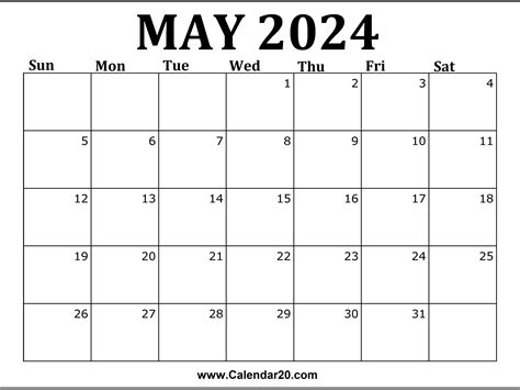 May 2023 Printable Calendar Templates