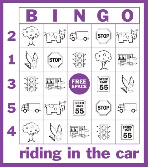 Printable Car Bingo Sheets Printable Word Searches