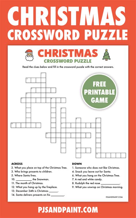 Printable Christmas Crossword Puzzle Crafts For The Kids And