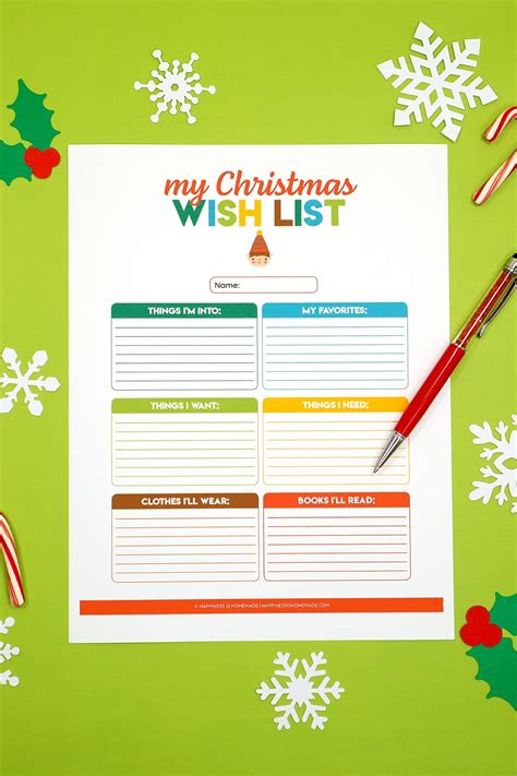 Printable Christmas Wish List For Kids Amp Adults Happiness Is Homemade