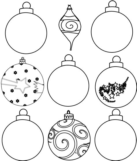 Printable Coloring Pages And Templates Christmas Balls For Paper Craft