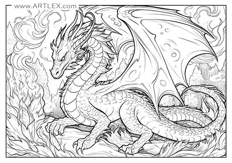 Free Printable Dragon Coloring Pages for Kids Fun