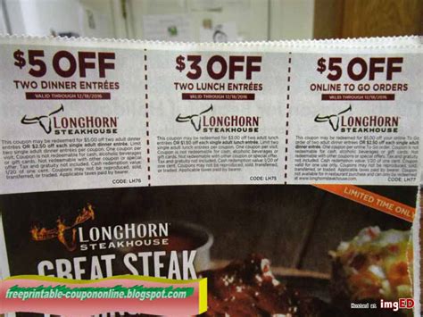 Printable Coupons 2020 Longhorn Steakhouse Coupons