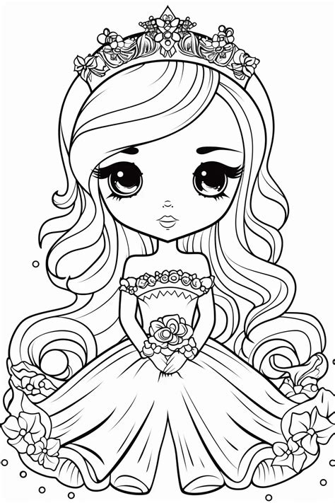 Printable Cute Princess Coloring Pages