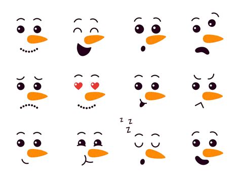 Printable Cute Snowman Face