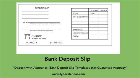 5 Free Printable Deposit Slip Templates