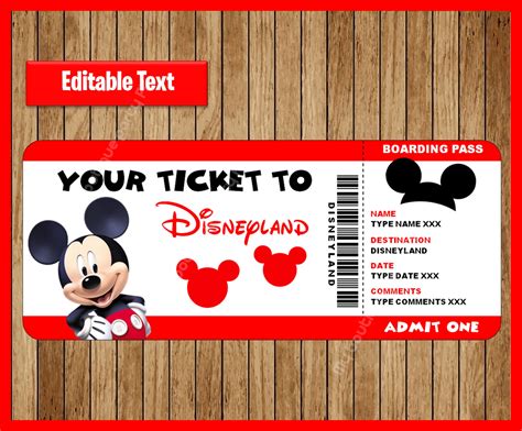 Printable Disneyland Tickets