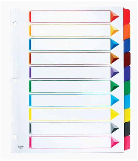 Printable Divider Tabs Template