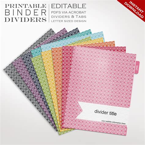 Printable Dividers For Binders