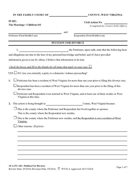 Printable Divorce Papers Louisiana