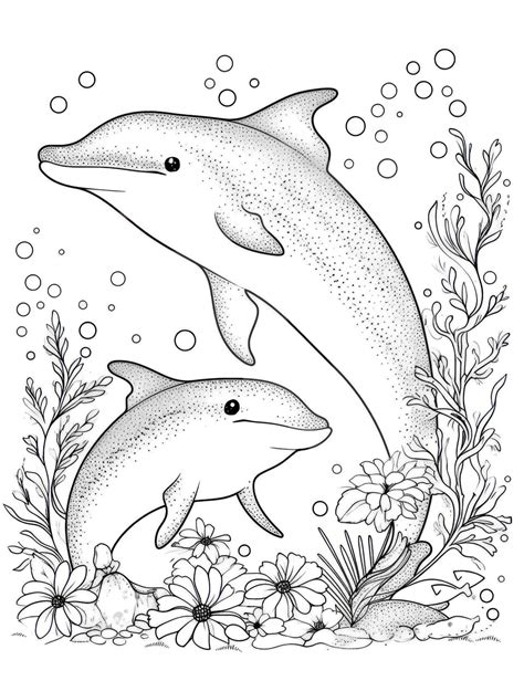 5 Free Dolphin Colouring Pages to Print