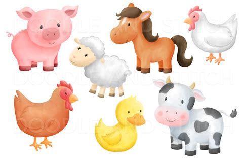 Printable Farm Animals Clipart for Kids and Teachers