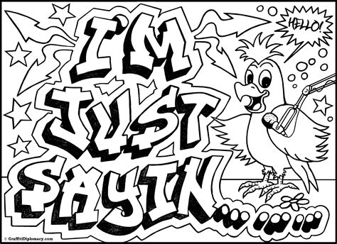 7 Free Graffiti Coloring Pages to Print