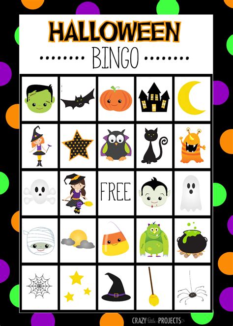 5 Free Printable Halloween Bingo Cards