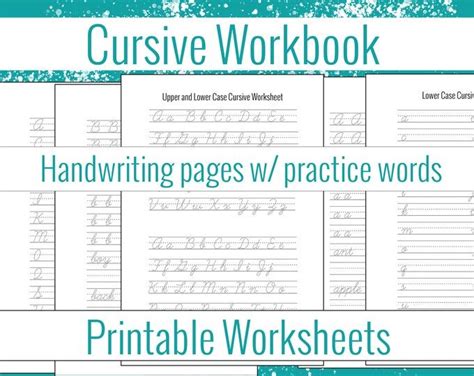 Printable Handwriting Worksheets5 Pages Letters Words And Sentences For Middle School Kids And Up Adults Pdf File Only Etsy