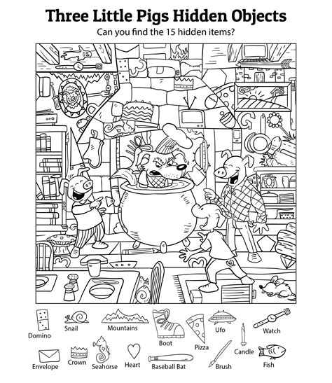 Printable Hidden Object Puzzles For Kids Find All The Items In The