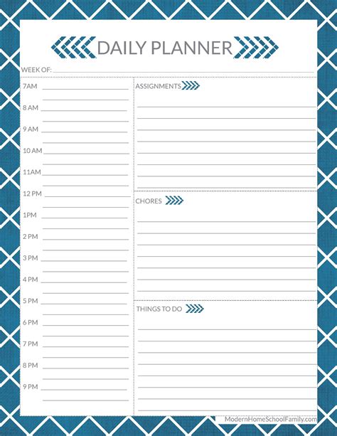 Printable Homeschool Planner Page For Kids Modern Homeschool Family