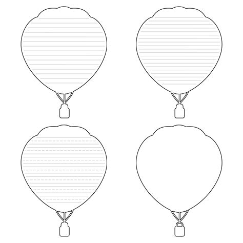 Printable Hot Air Balloons Shaped Writing Templates In 2022 Writing