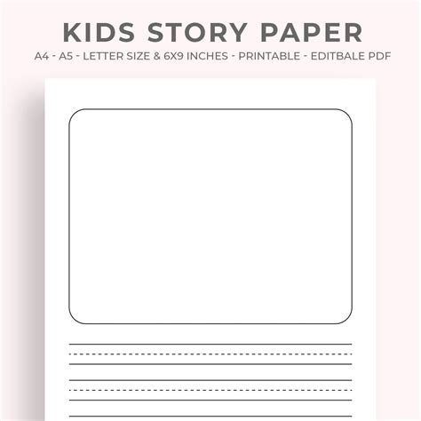 Printable Kids Story Paper Childrens Draw And Write Template Kids Handwriting And Drawing Paper Learning To Write Practice A4 Letter Etsy