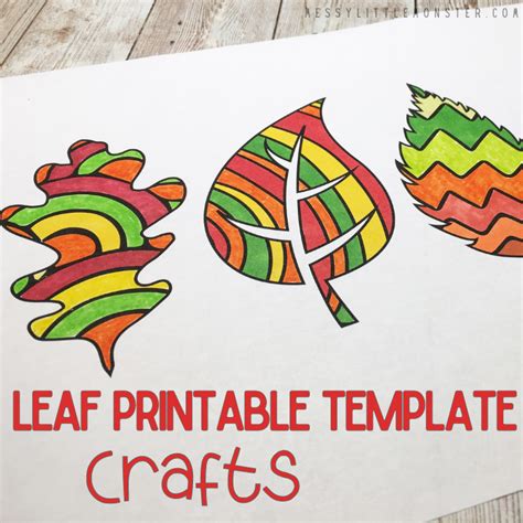 Printable Leaf Templates Fun Leaf Craft Ideas Messy Little Monster