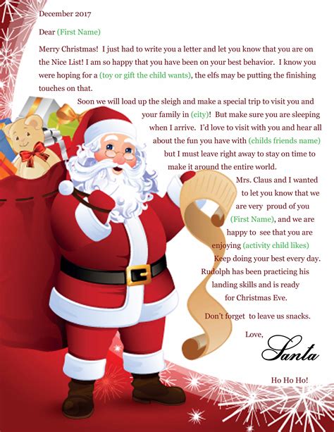 Free Printable Letters from Santa Claus