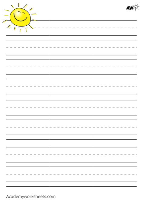 6 Printable Lined Paper Templates for Kids