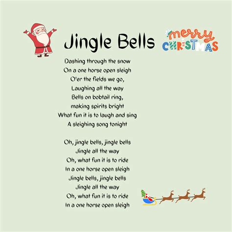 Printable Lyrics Jingle Bells