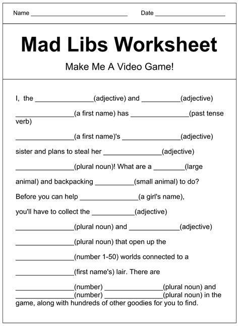 Adult Mad Libs: Printable Fun for Grown-Ups