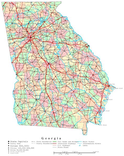 Georgia State Map Printable