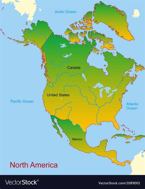 Printable Map Of North America Continent Map