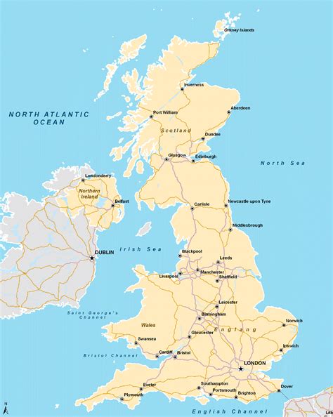 5 Free Printable Maps of the UK