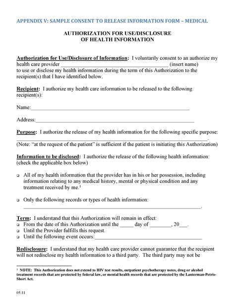 Printable Medical Release Form Template Printable Templates Free