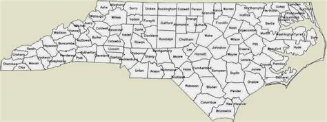 North Carolina County Map Printable