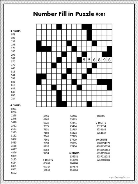 5 Fun Number Fill In Puzzles to Print