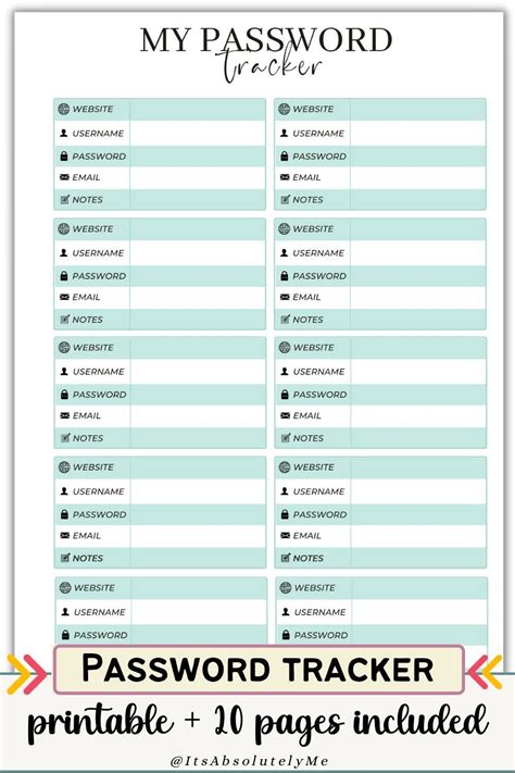 Printable Password Tracker If You Are Looking For A Secure Way To