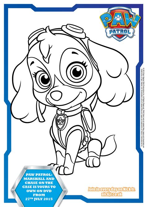 5 Free Printable Paw Patrol Colouring Pages