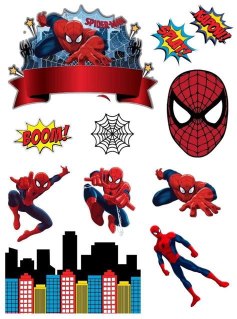 Printable Pdf Spiderman Cake Topper Printable