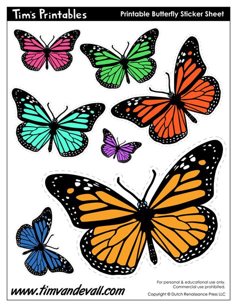 Free Printable Pictures of Colorful Butterflies