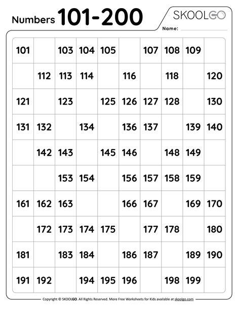 Printable Picture Of Numbers 101 Activity