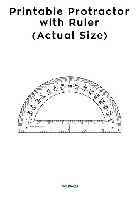 Printable Protractor Online Actual Size Small Printable Protractor