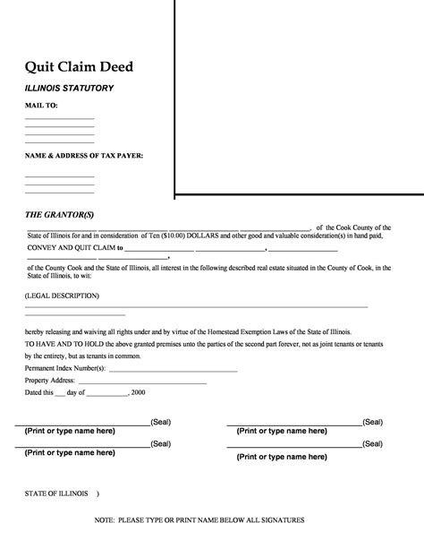 5 Free Quit Claim Deed Form Templates