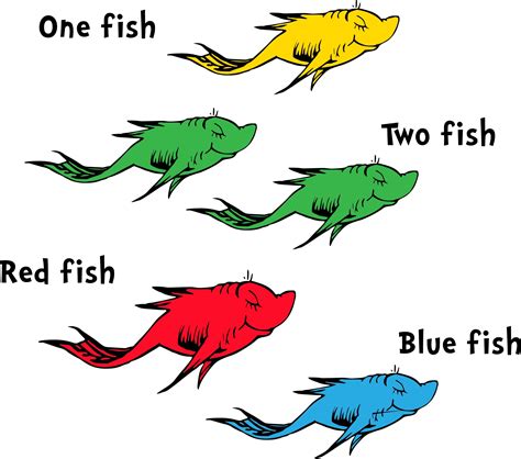 Printable Red Fish Blue Fish