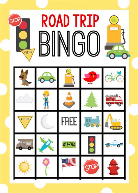 Printable Road Trip Bingo Game For Kids Crazy Little Projects