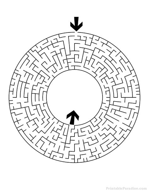 Printable Round Maze Difficult Printable Mazes Hard Mazes Maze Print