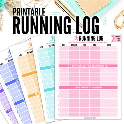 Printable Running Tracker Printable Run Log Fitness Etsy Hong Kong