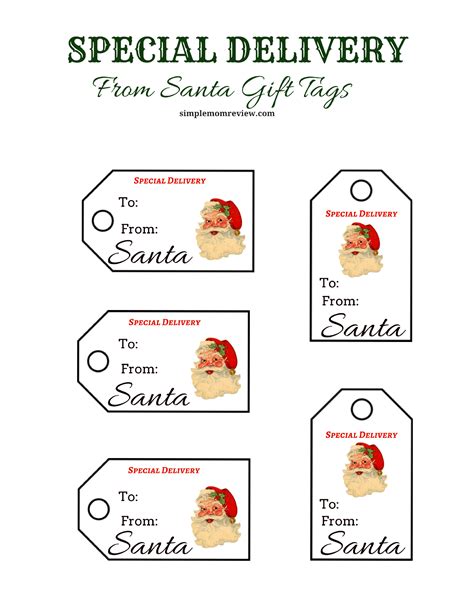 5 Free Printable Santa Gift Tags